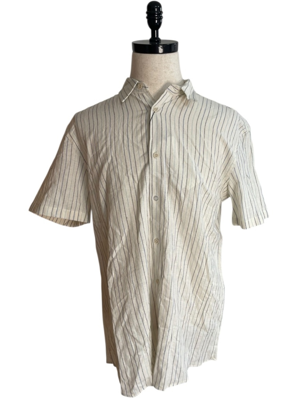 Zara Striped Button Up Shirt White